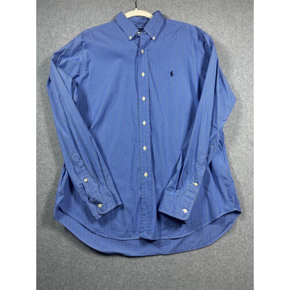 Polo Ralph Lauren Classic Fit Oxford Stripe Shirt Men's Large Blue White